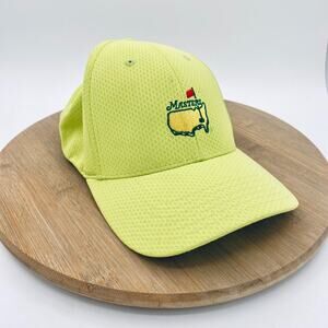 Vintage Masters Golf Hat 90's Augusta National Club Neon Yellow American Needle